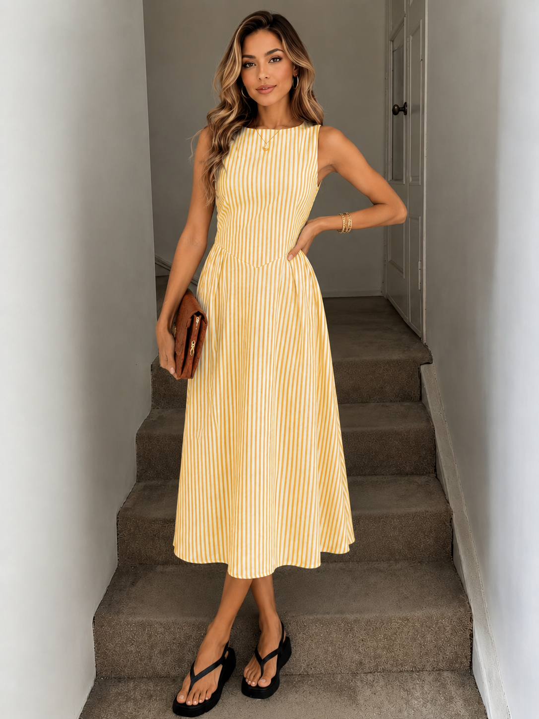 Denise™ | Elegante Buikcamouflerende Midi Jurk