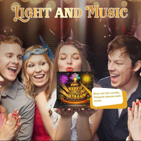 🔥LSAT DAY AANBIEDING 50% KORTING!!🎉3D Pop-Up Muzikale Verjaardagskaart met Lichtjes & Liedje🎵🎂