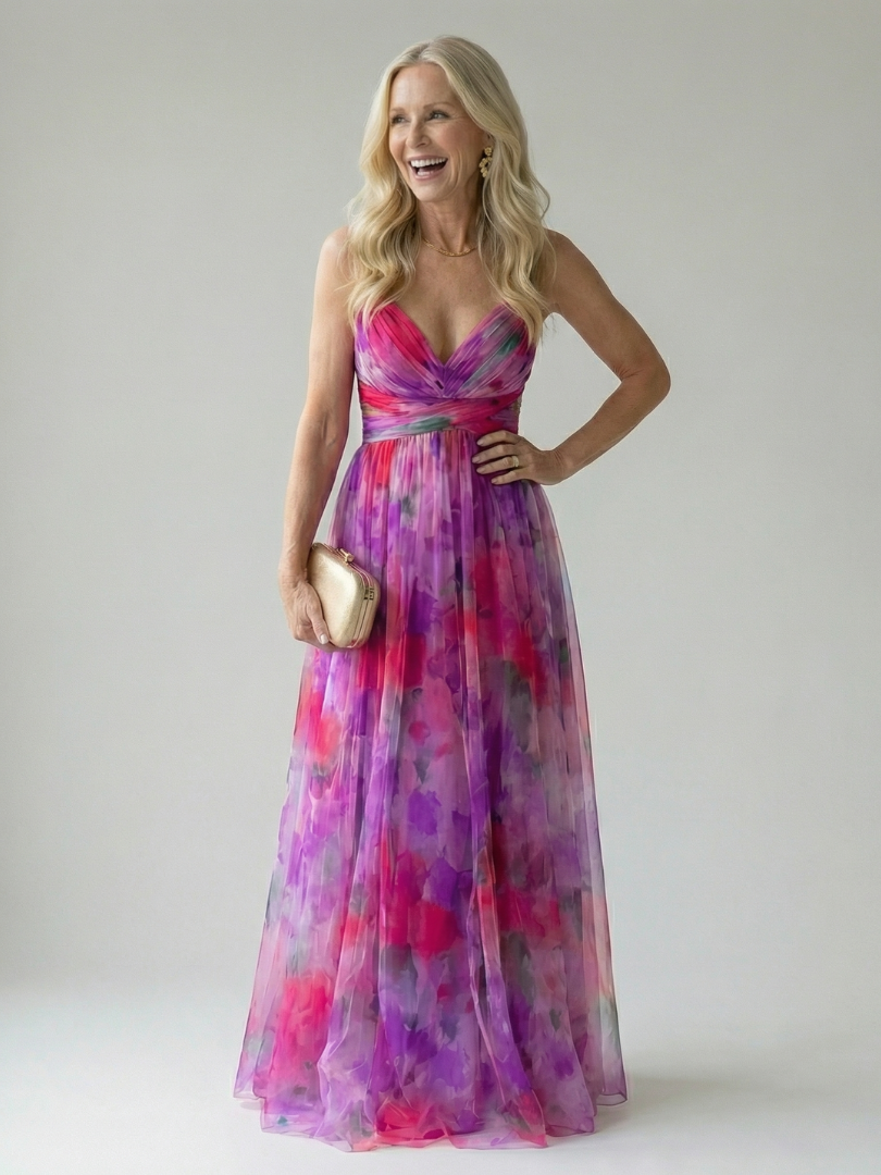 Vivienne™ | Maxi Jurk met Buikcamouflerende Print
