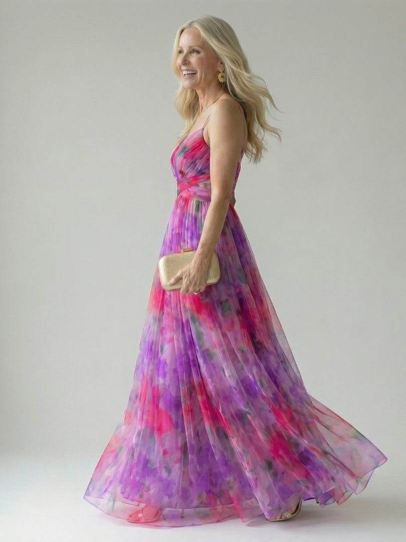 Vivienne™ | Maxi Jurk met Buikcamouflerende Print