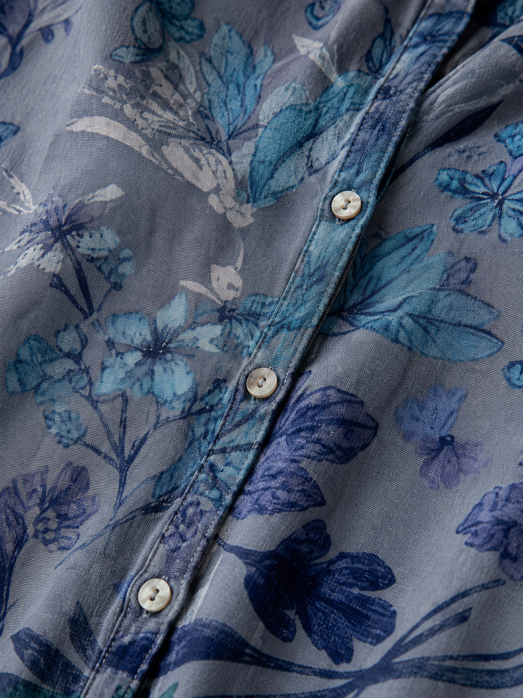 Bettina | Vintage Blouse met bladprint
