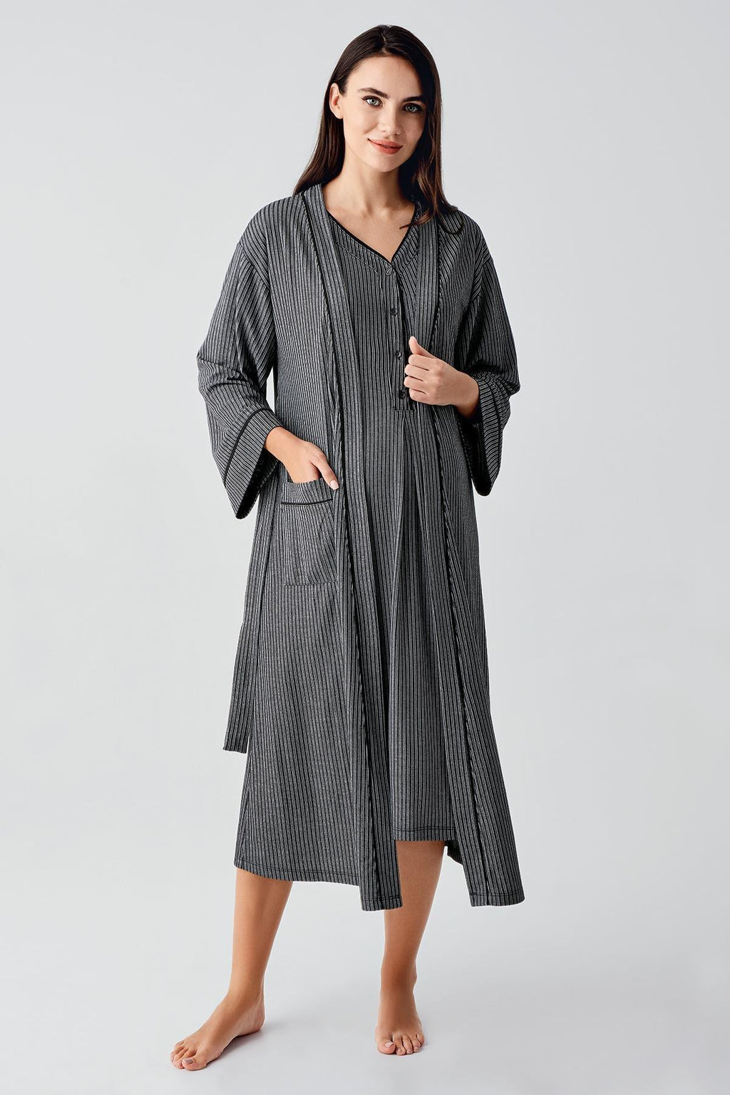 Double Breastfeeding 4-Piece Maternity-Nursing Set Black - 406209