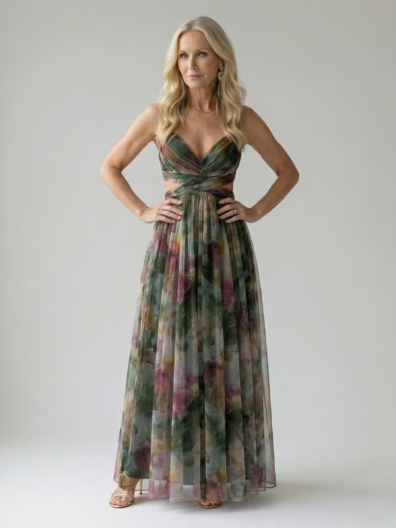 Vivienne™ | Maxi Jurk met Buikcamouflerende Print