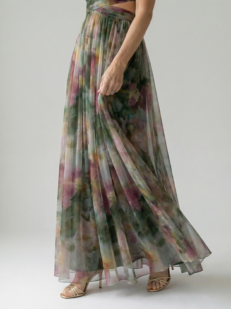 Vivienne™ | Maxi Jurk met Buikcamouflerende Print
