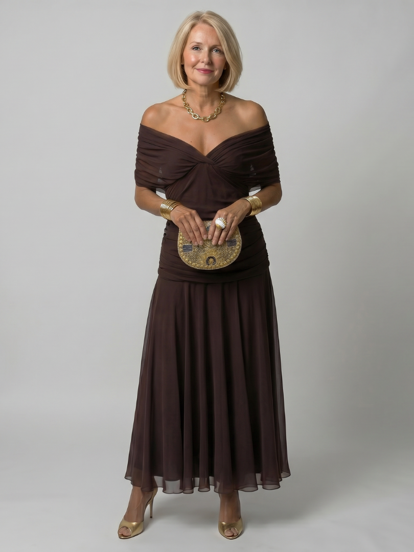 Evelina™ | Elegante Buikcamouflerende Maxi Jurk