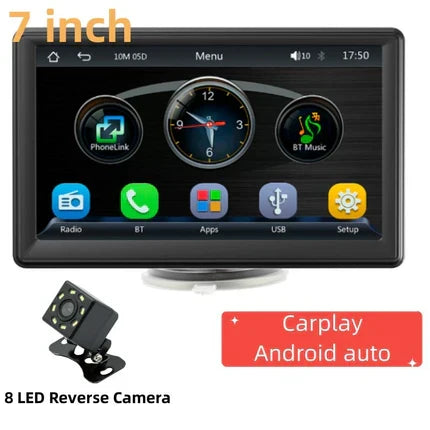📱4,7-inch HD-touchscreen multimediaspeler voor in de auto — Met een simpele veegbeweging verandert uw auto in een slim entertainmentcentrum! 🚗✨