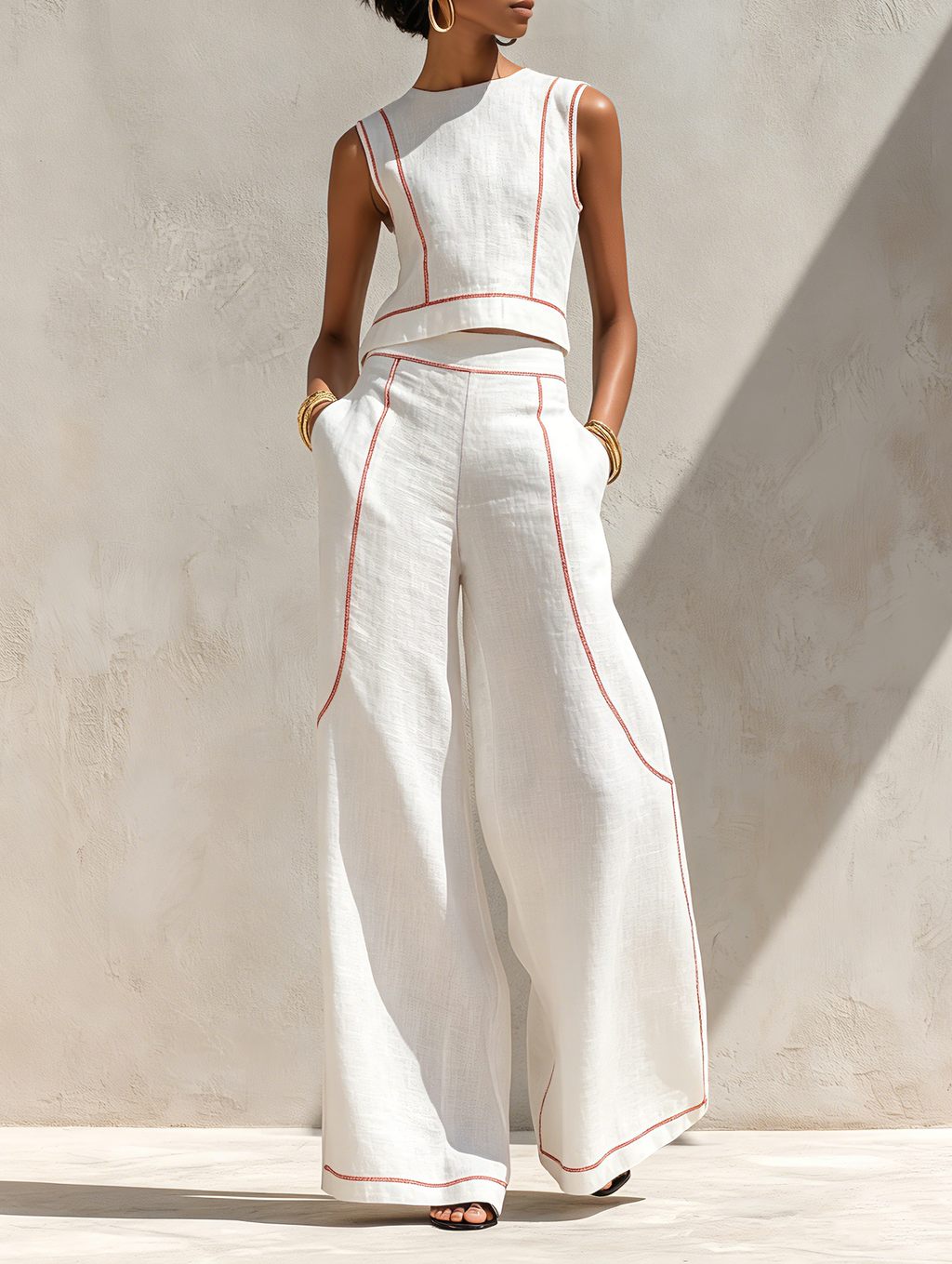 Ivonne | Elegante Set met Contraststiksels