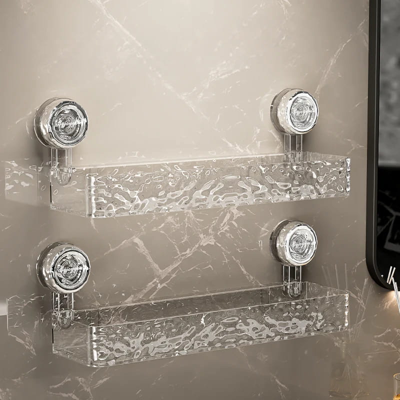 🎁2026 Nieuw binnen 50% KORTING💥No-Drill Clear Wall Caddy: Boorvrije, verwijderbare, multifunctionele driehoek en rechthoek opslag