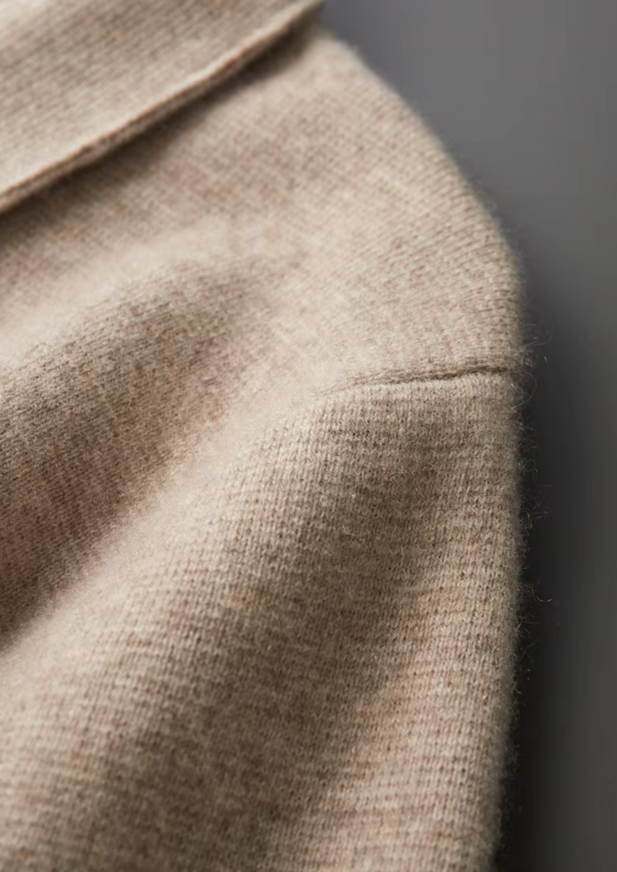 Extra-fijne merino wollen polo cardigan met rits