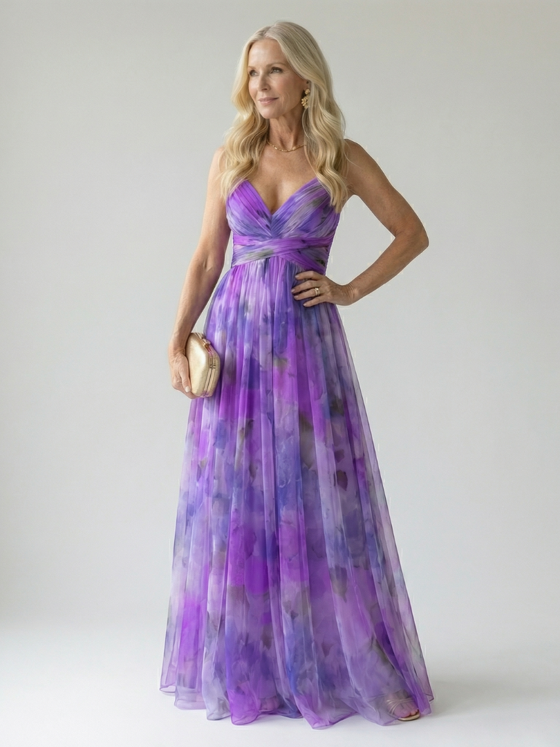Vivienne™ | Maxi Jurk met Buikcamouflerende Print