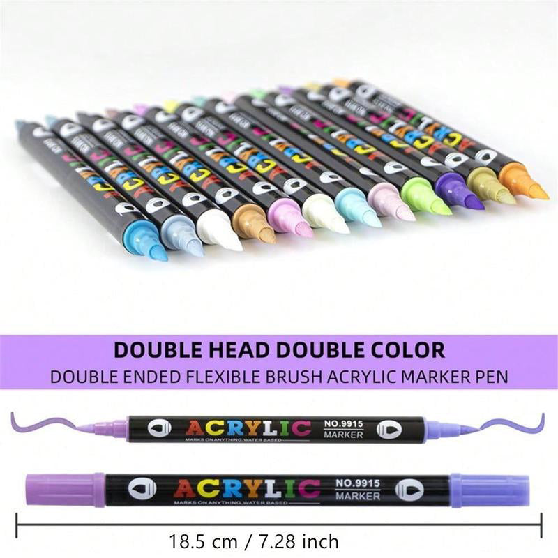 🖌️ NU 50% KORTING! ✨ Acrylstift met dubbele punt – fijne penseelpunt en kunstpunt voor kunst op doek, hout en steen 🎨🌈