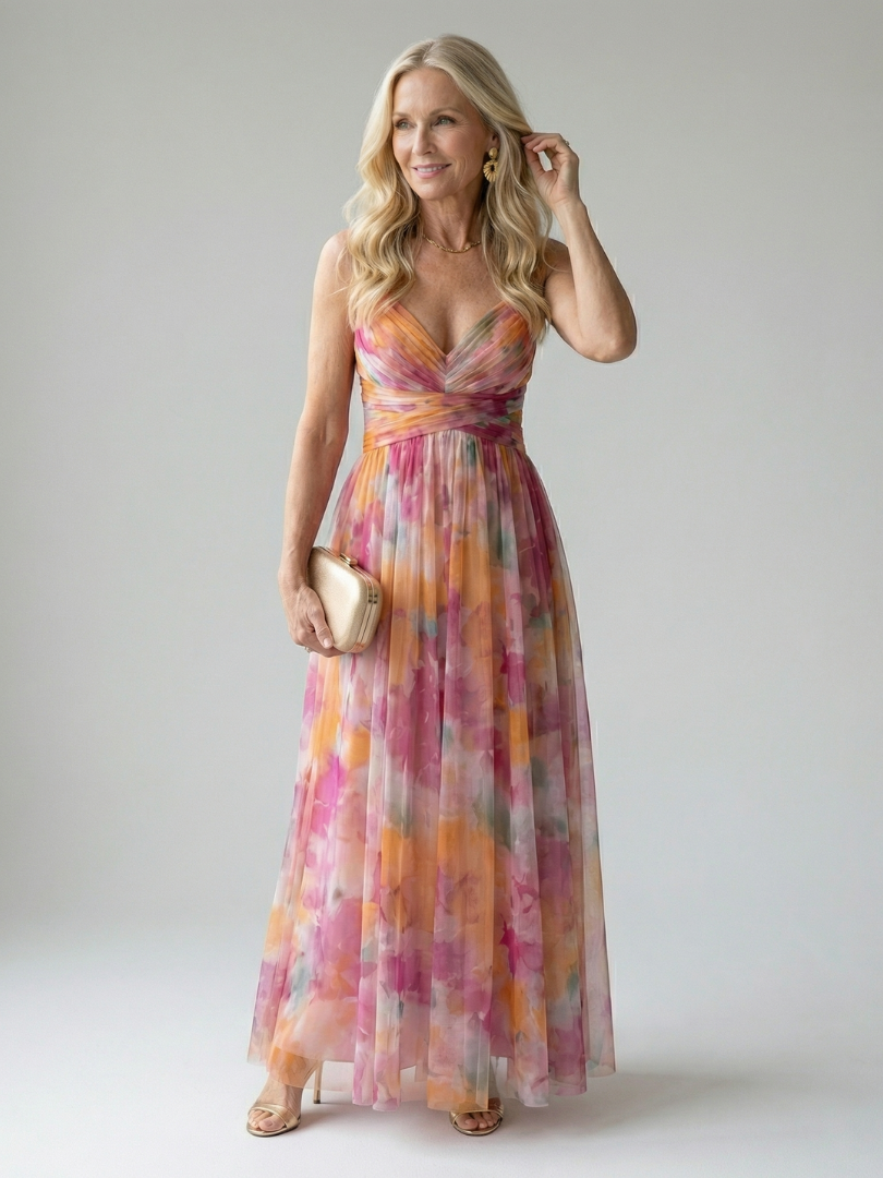 Vivienne™ | Maxi Jurk met Buikcamouflerende Print