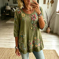 Babette | Vintage Blouse Met Bloemenpatroon