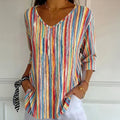 Belinda | Kleurrijk Gestreept T-Shirt