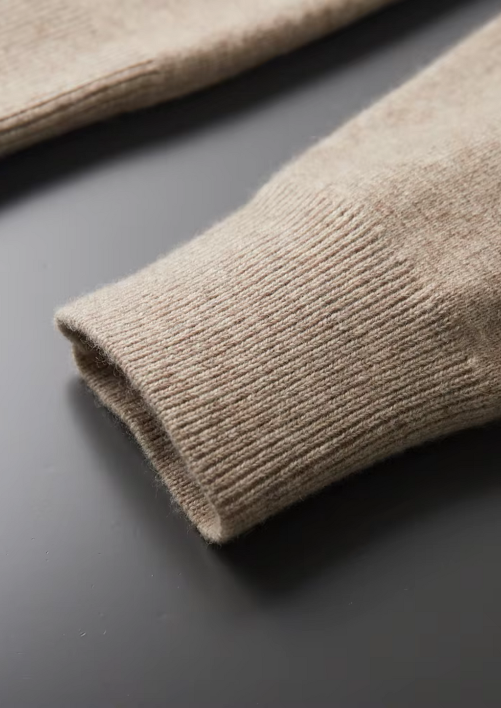 Extra-fijne merino wollen polo cardigan met rits