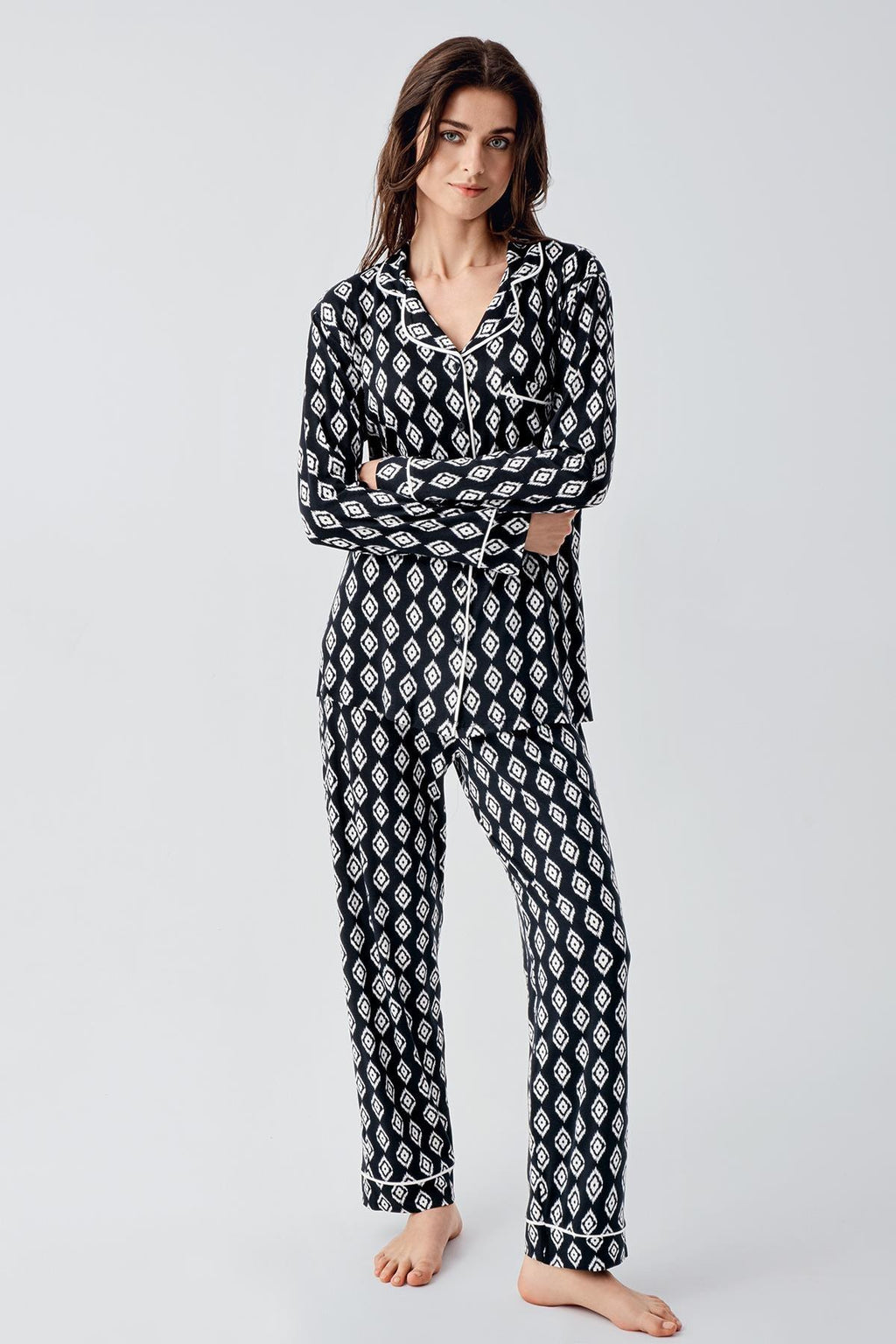 Lacy Patterned 4-Piece Maternity-Nursing Set Black - 101101