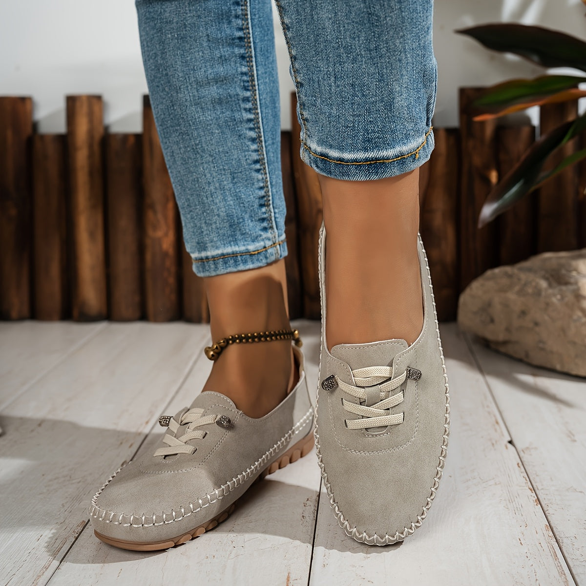 Catarina - Suède Mocassins