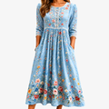 Sky Blossom Garden Midi Jurk