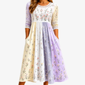 Lavendel Weide Patchwork Midi Jurk