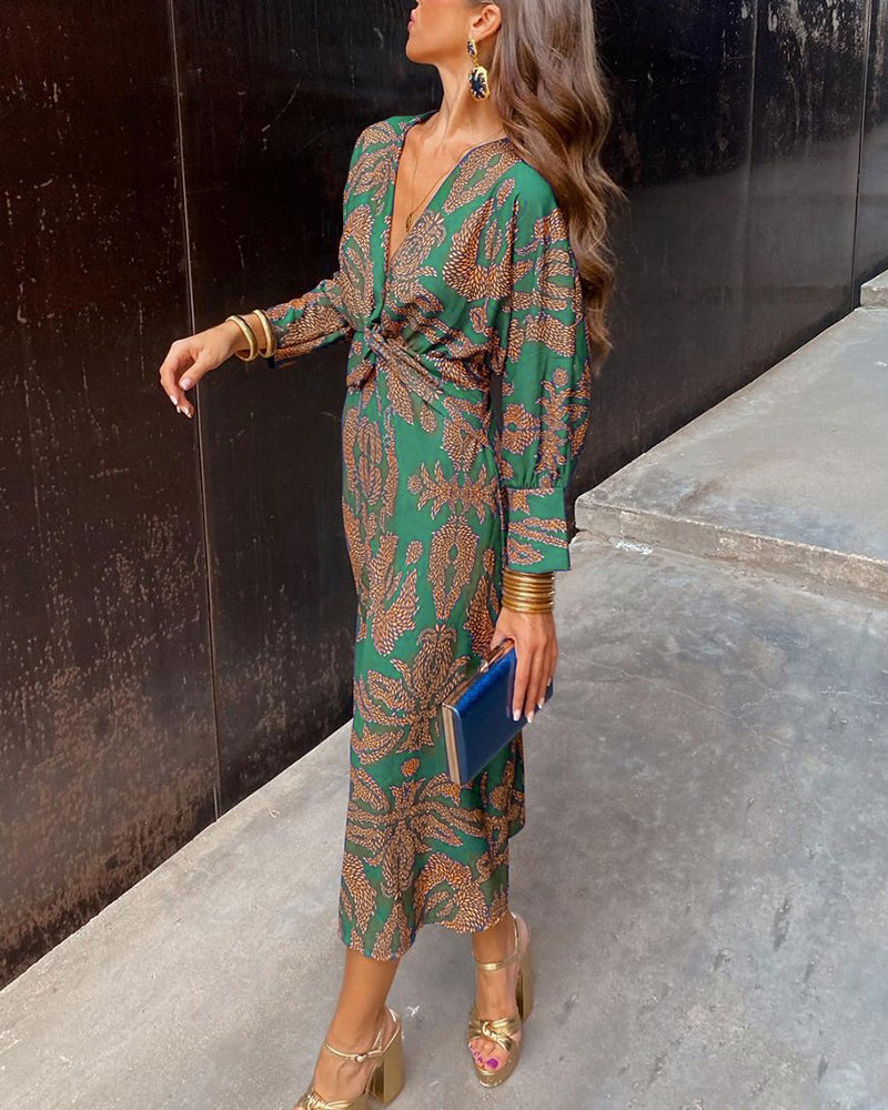 Celeste | Midi Jurk Elegante Bloemen