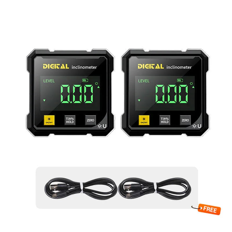 📐 NU 50% KORTING! 🔥 4-zijdige magnetische digitale hoekmeter - Laserprecisie en gebruik op meerdere oppervlakken, perfect voor houtbewerking en bouw ✨