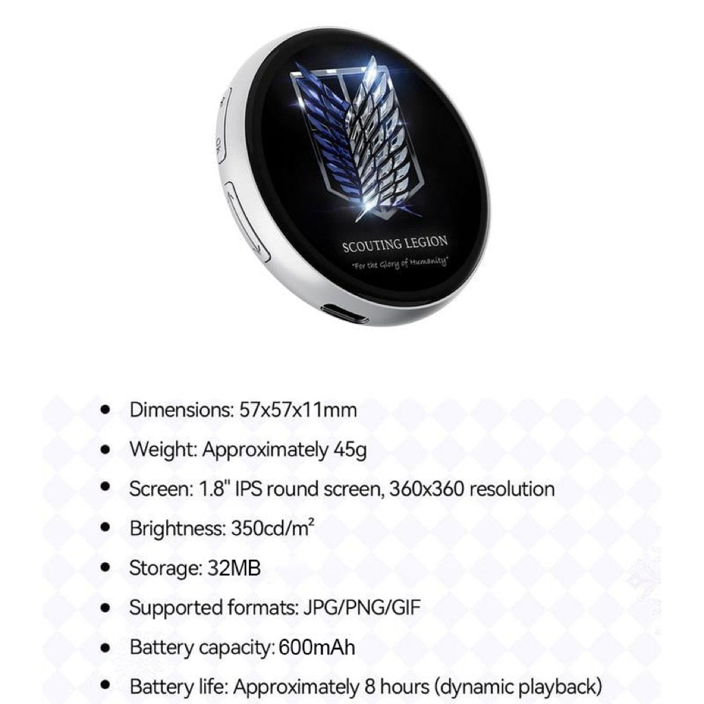 🎁2026 Nieuw binnen 50% KORTING💥⚡Meer dan 50.000 verkocht!💕🔥Digitale badge met foto-, video- en GIF-display, schermpins, pixeltouchscreen, lichtgewicht, 500mAh