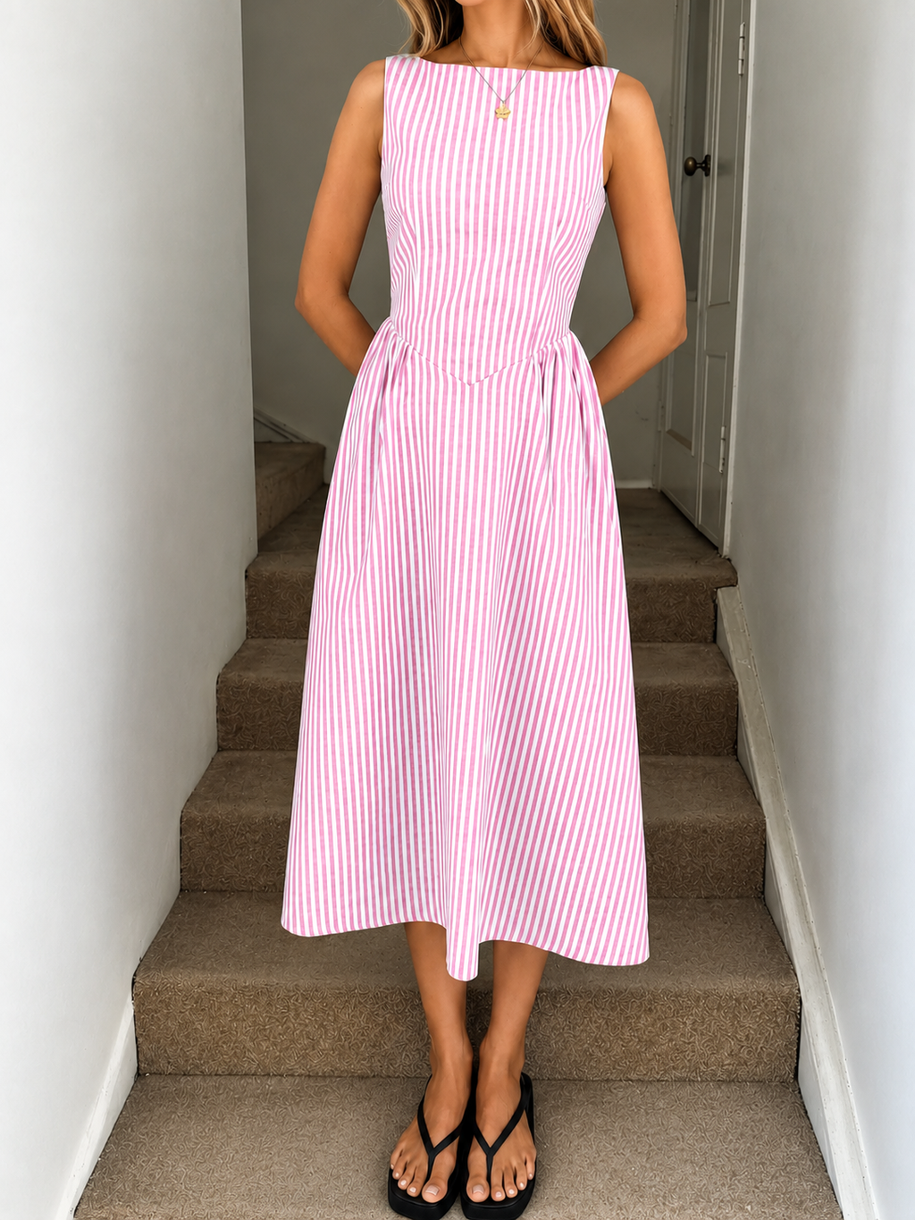 Denise™ | Elegante Buikcamouflerende Midi Jurk