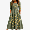 Sage Blossom Grace Pocket Midi Jurk