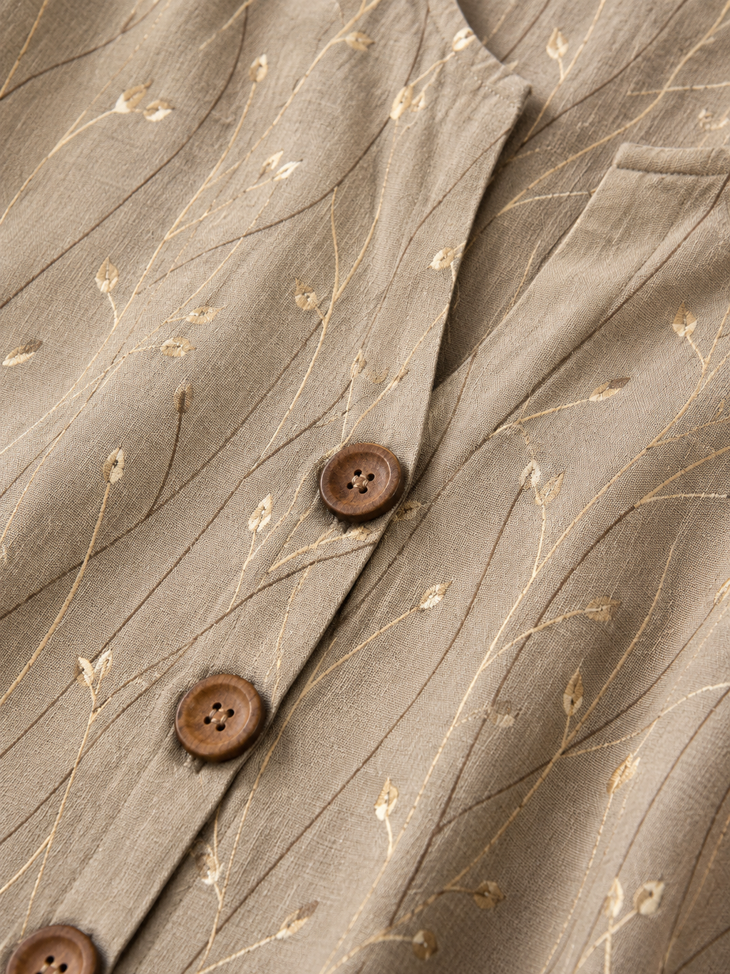 Bernice | Vintage Blouse met bladpatroon