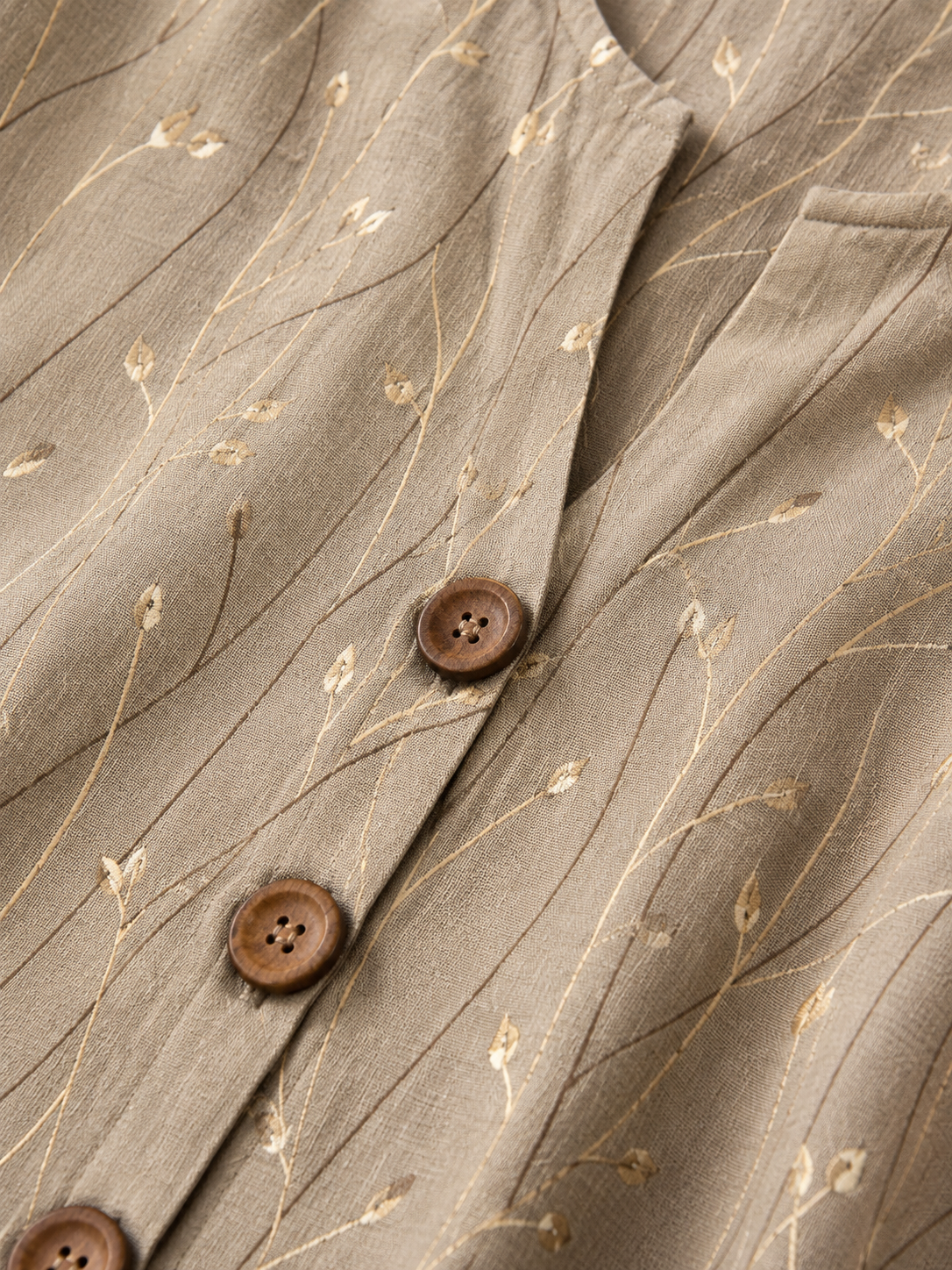 Bernice | Vintage Blouse met bladpatroon