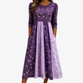 Lavendel Wilde Bloemen Paneel Midi Jurk
