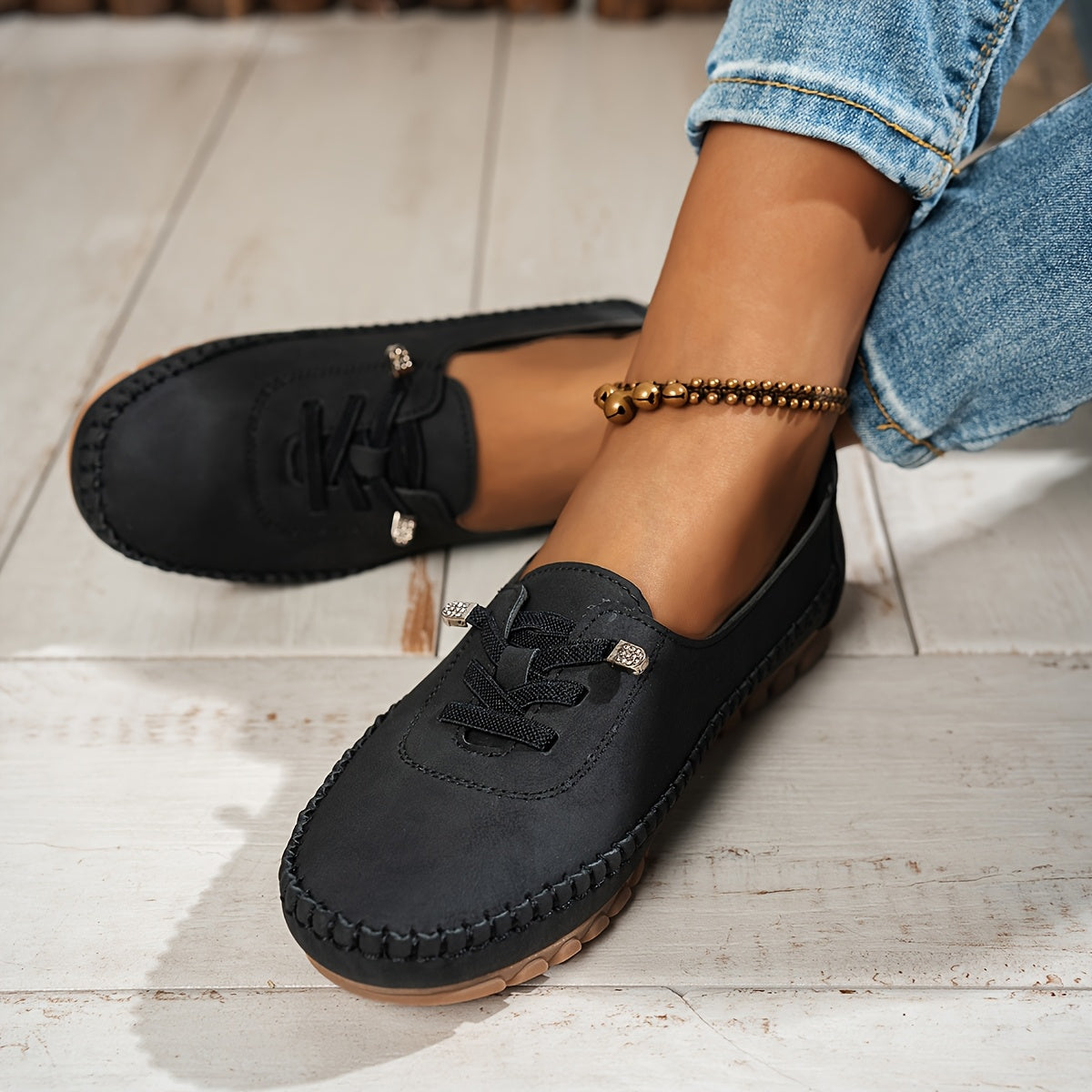 Catarina - Suède Mocassins