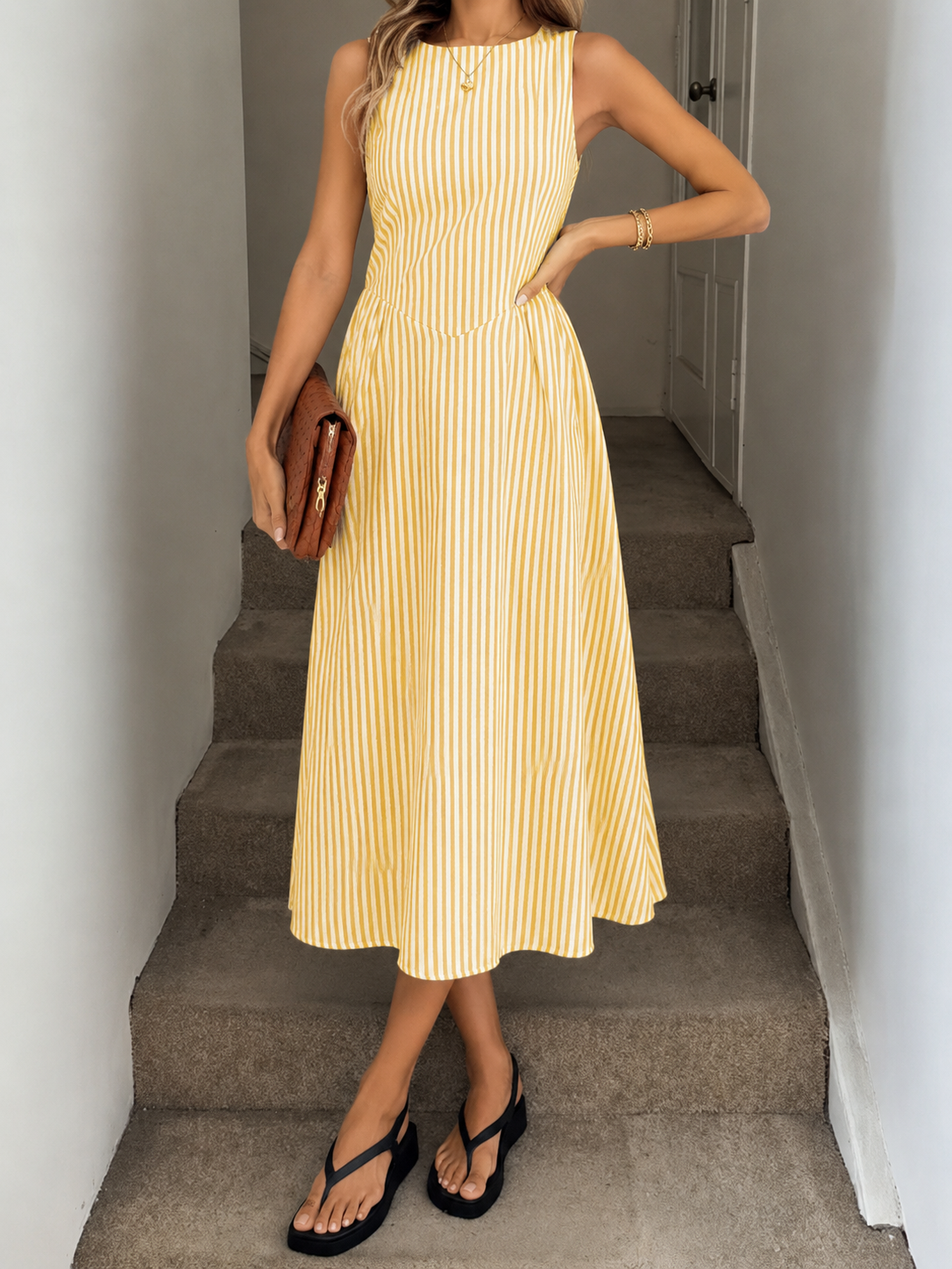 Denise™ | Elegante Buikcamouflerende Midi Jurk