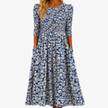Blauwe Daisy Tuin Pocket Maxi Jurk