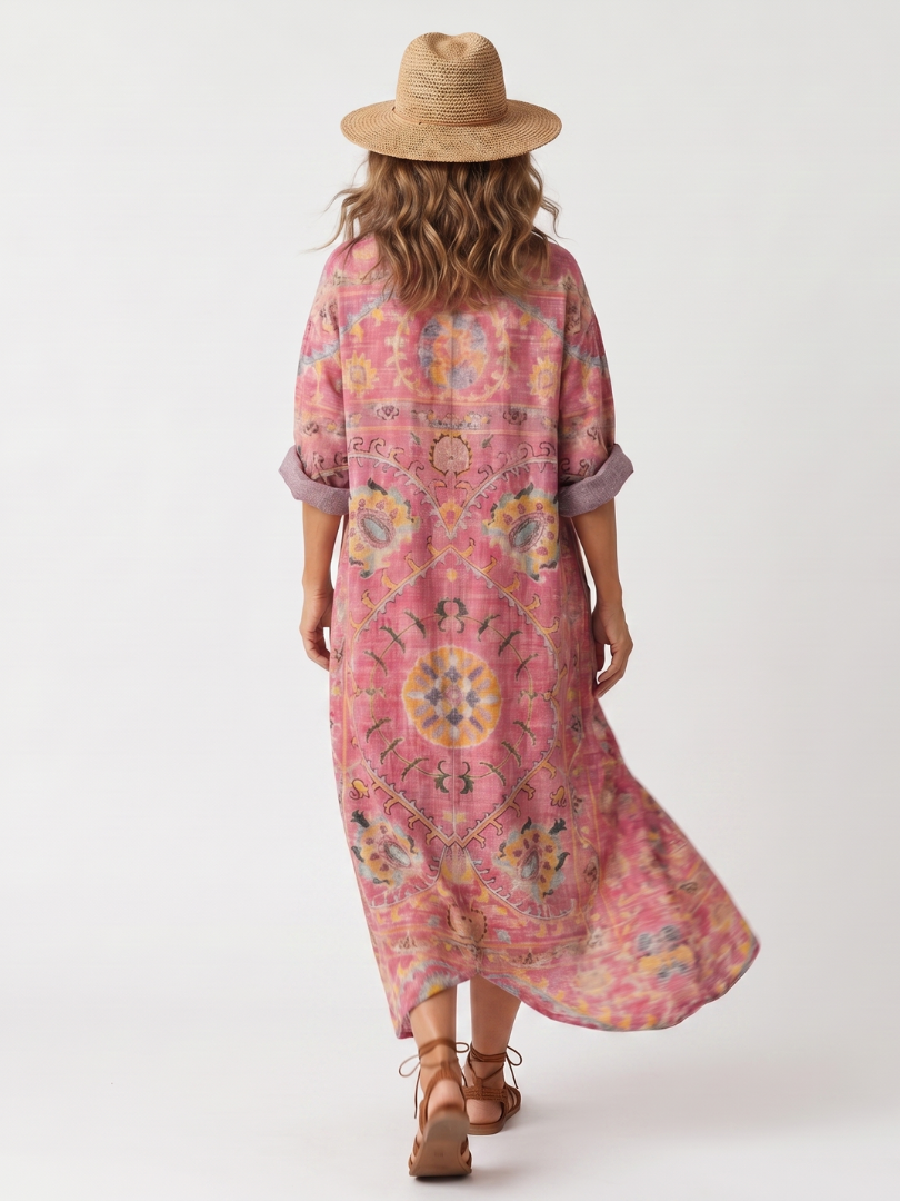 Tilda | Abstracte Print Relaxed Pocket Midi Dress
