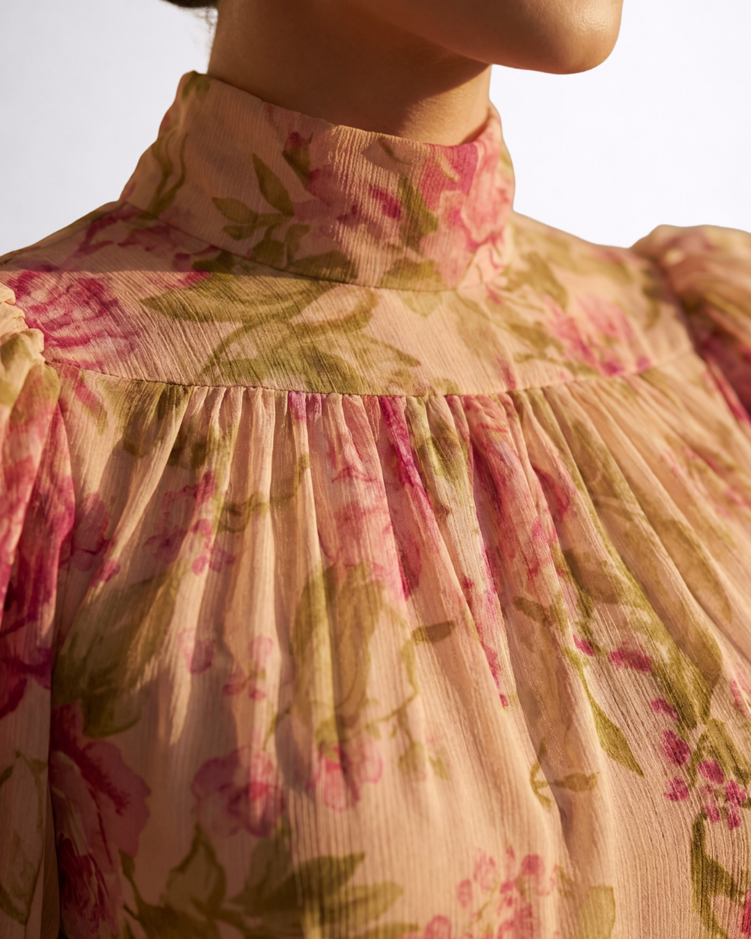 Rosario | Lange Bloemenjurk in Chiffon