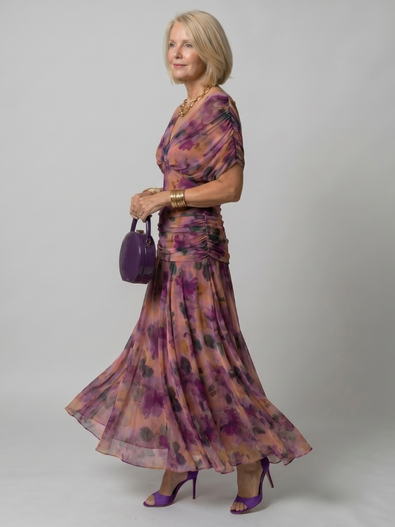 Evelina™ | Elegante Buikcamouflerende Maxi Jurk