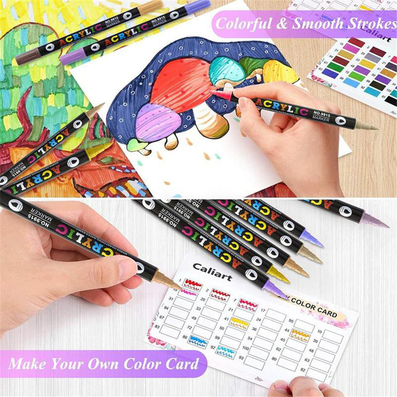 🖌️ NU 50% KORTING! ✨ Acrylstift met dubbele punt – fijne penseelpunt en kunstpunt voor kunst op doek, hout en steen 🎨🌈