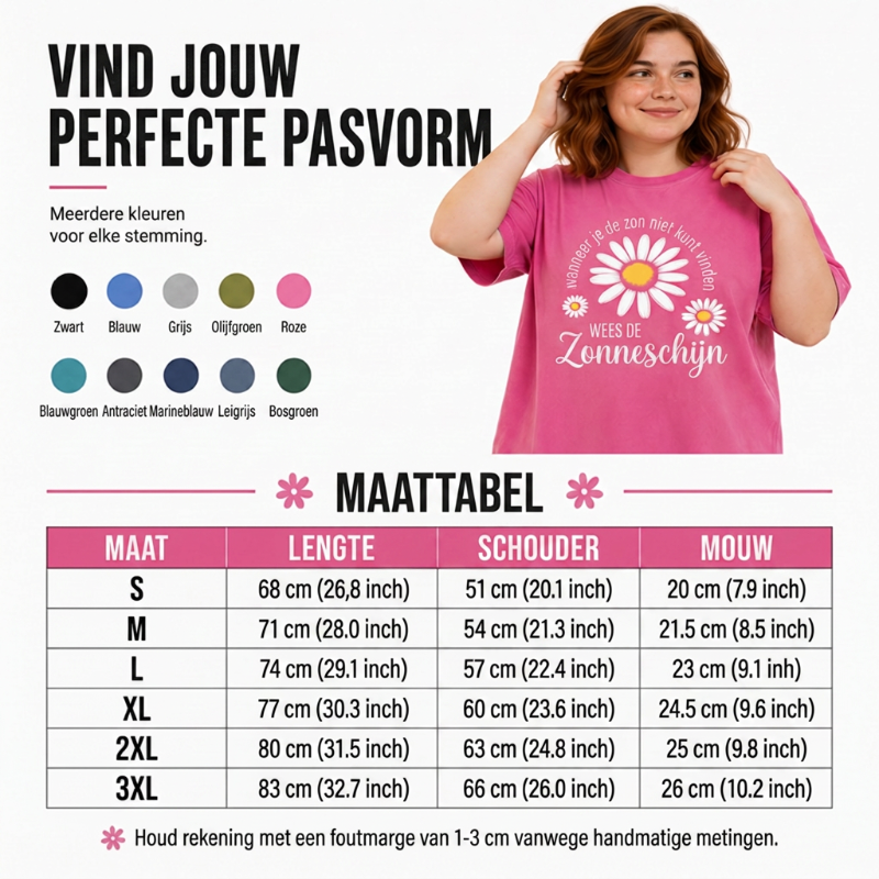 Unisex Vintage Gewassen Madeliefje Print Loose Fit T-Shirt