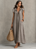 Camélia™ | Bohemian Buikcamouflerend Maxi Jurk