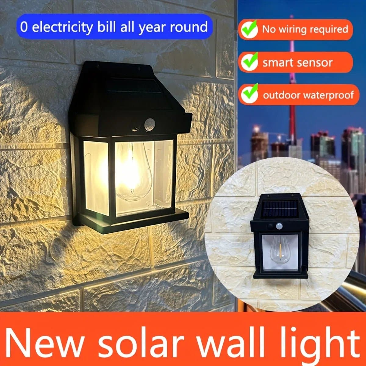 2026 Nieuwe buitenwandlamp op zonne-energie