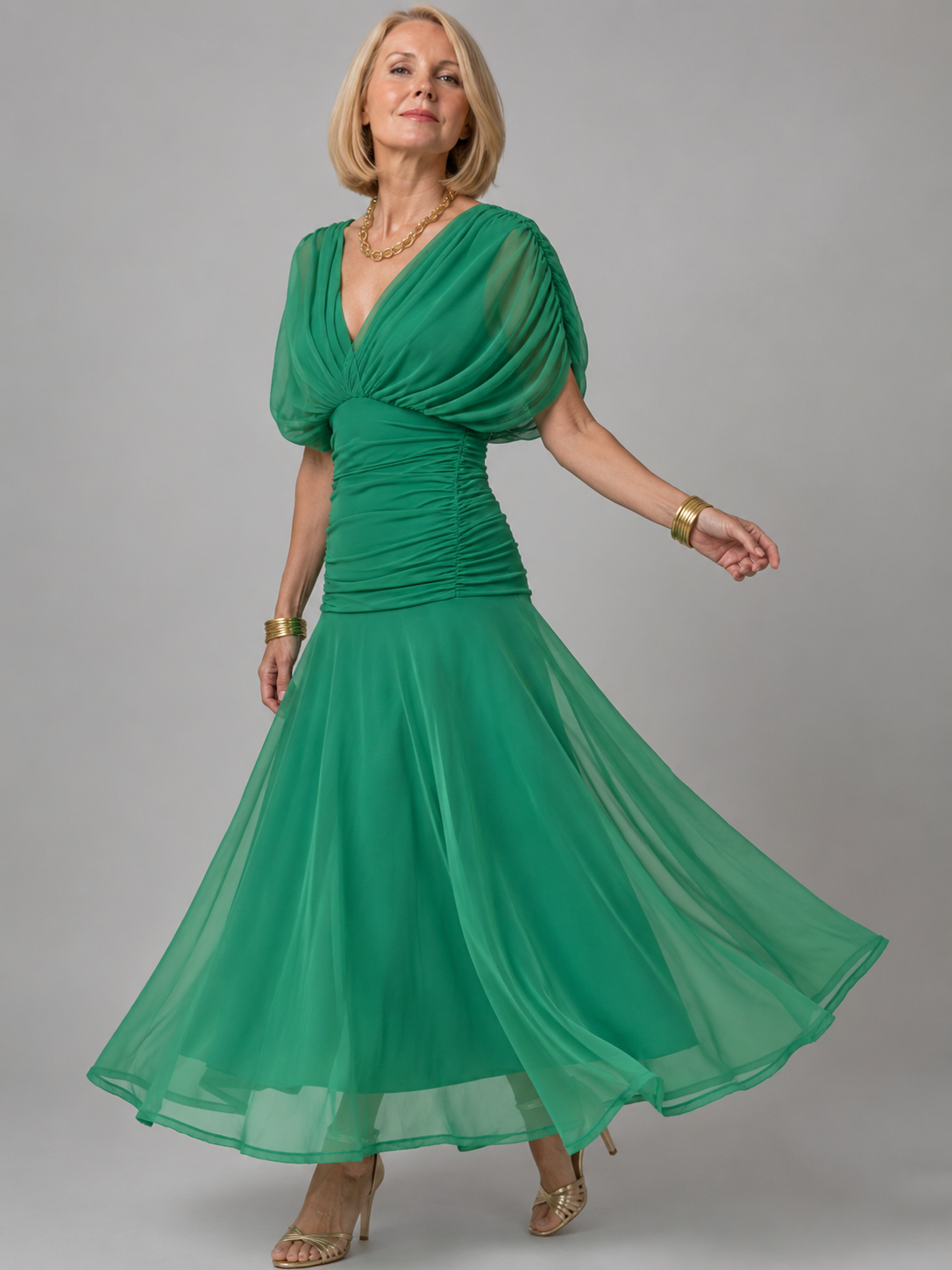 Evelina™ | Elegante Buikcamouflerende Maxi Jurk