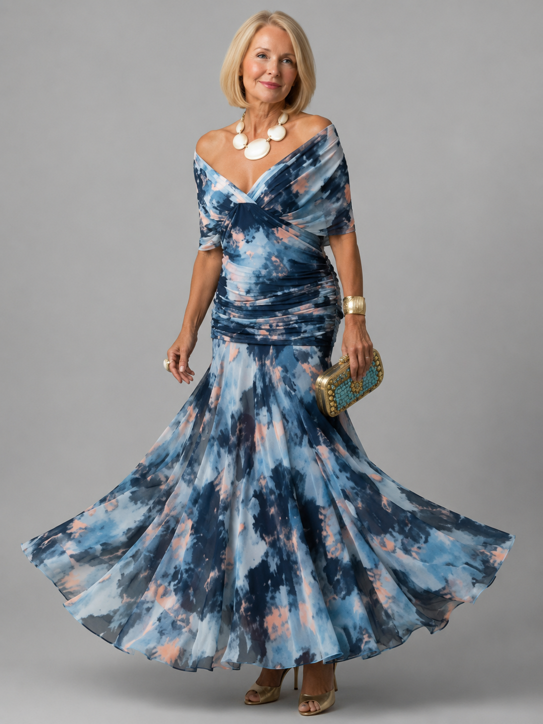 Evelina™ | Elegante Buikcamouflerende Maxi Jurk