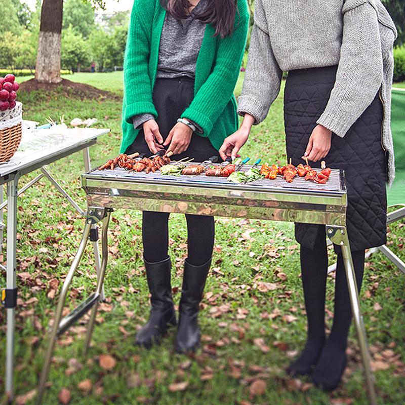 🟔 50% KORTING! 🍖 Opvouwbare buitenbarbecue van roestvrij staal – Compact, duurzaam en perfect voor kamperen, in de tuin en barbecuefeestjes 🏕️