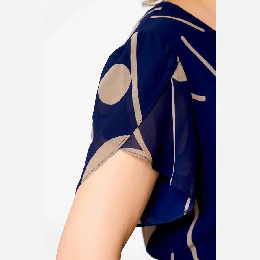 Katja | Polkadot Chiffon Midi Jurk