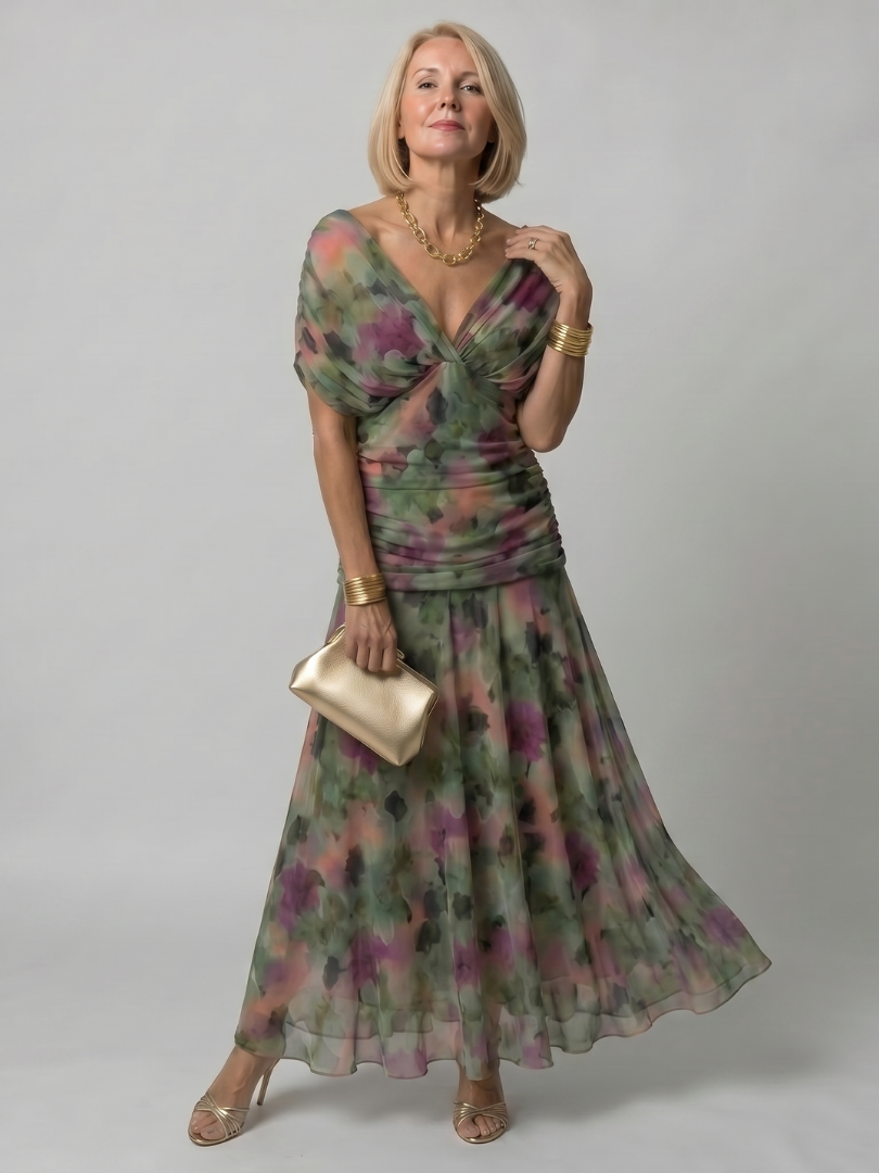 Evelina™ | Elegante Buikcamouflerende Maxi Jurk