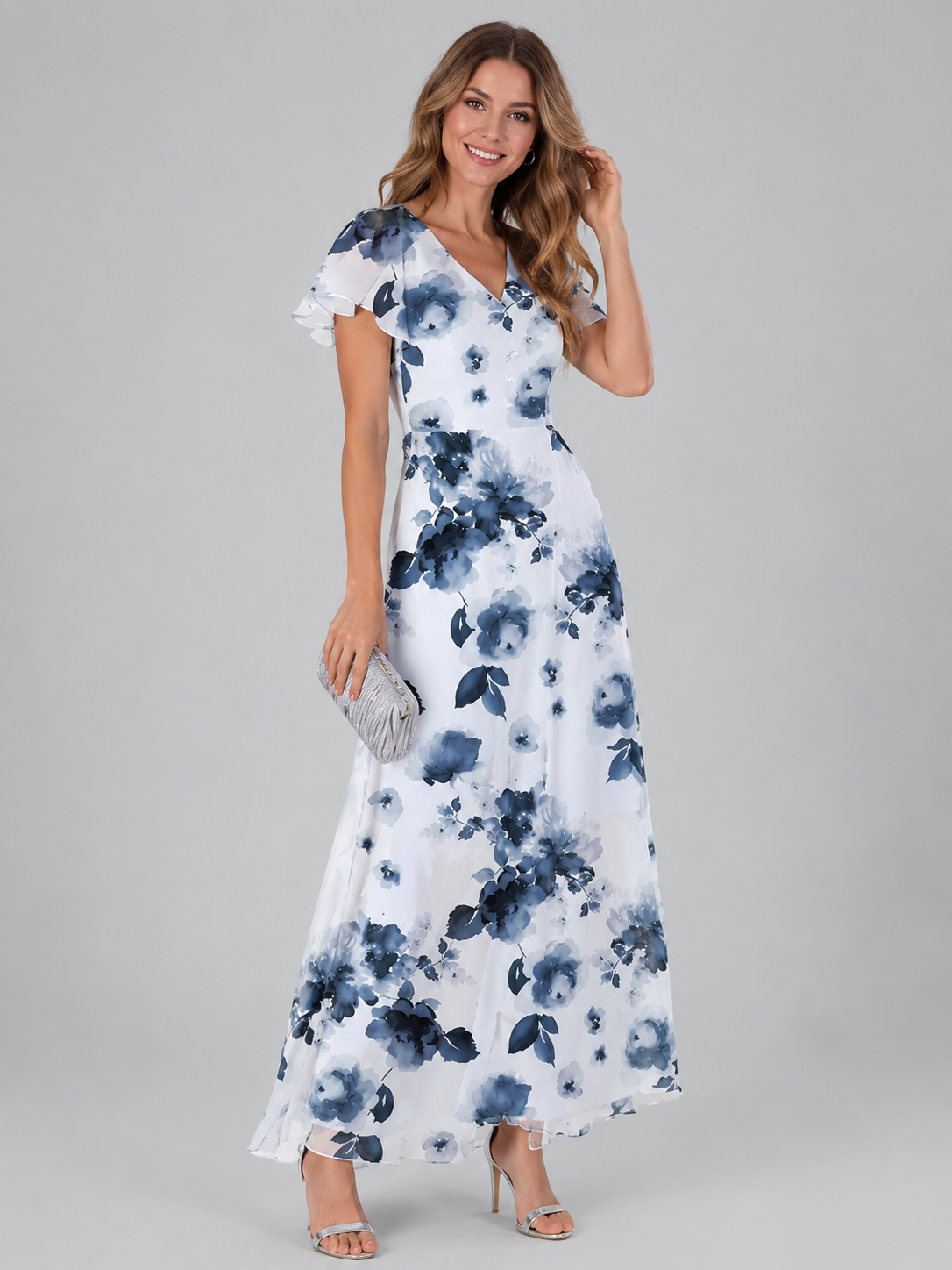 Florine™ | Buikcamouflerende Bloemen Maxi Jurk