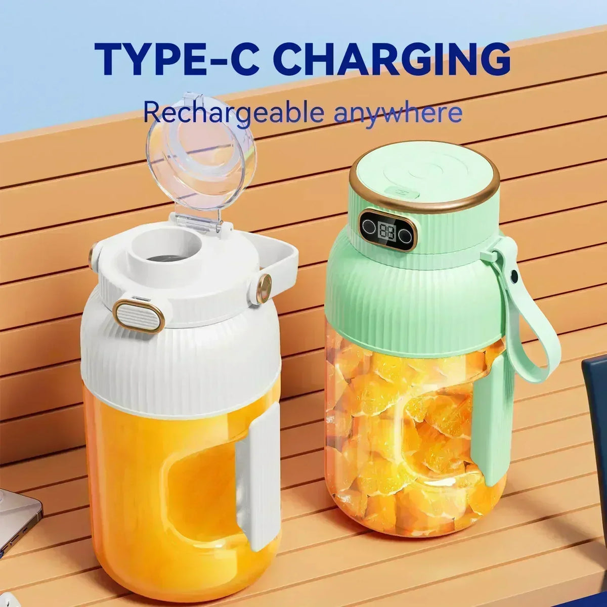 2-in-1 sapcentrifugebeker 🍹 Drink direct na het persen. Grote inhoud, digitaal scherm, ontwerp met meerdere messen. Draagbaar en een must-have voor de sportschool en buitenactiviteiten 🏋️