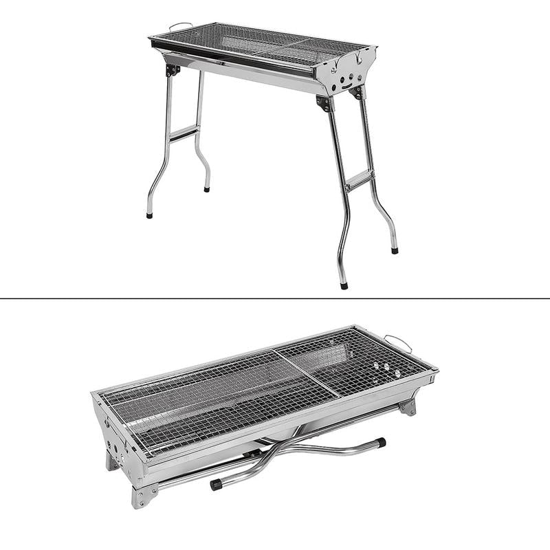 🟔 50% KORTING! 🍖 Opvouwbare buitenbarbecue van roestvrij staal – Compact, duurzaam en perfect voor kamperen, in de tuin en barbecuefeestjes 🏕️