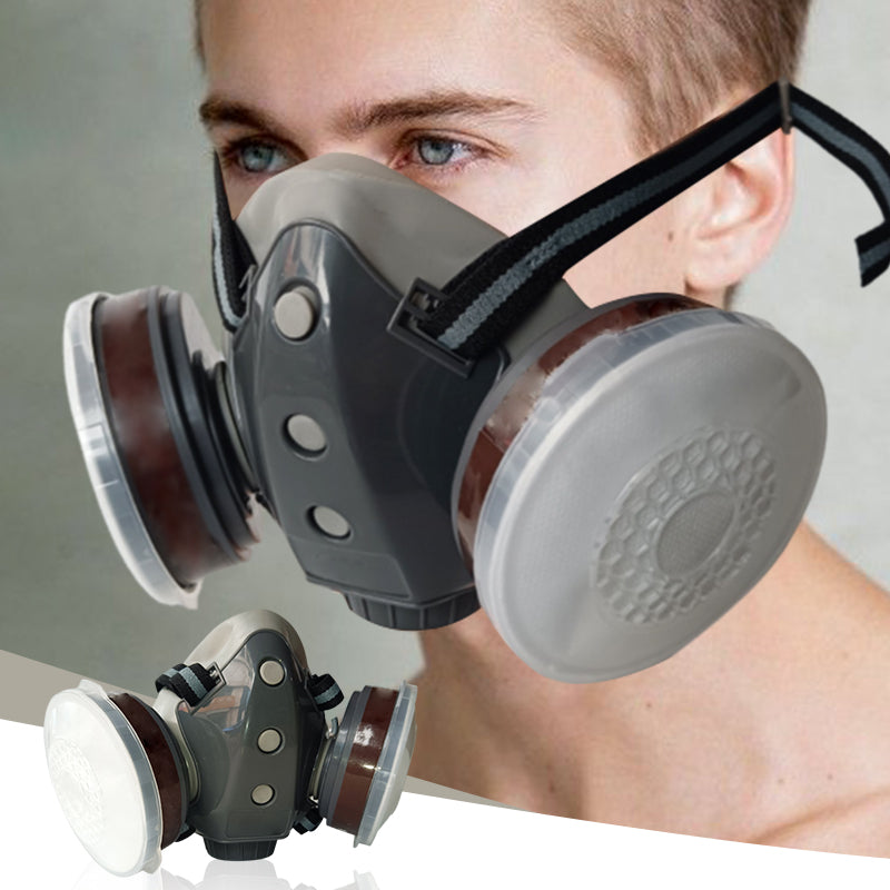 🔥Beperkte korting van 50%!🔥Geactiveerd koolstof antistof gasmasker met dubbele tank